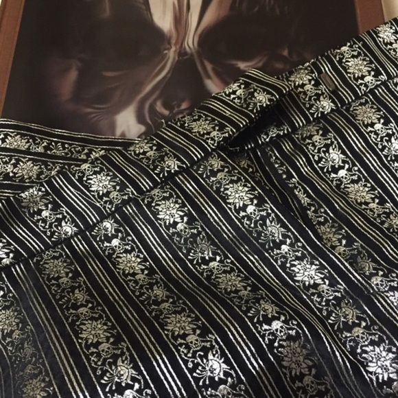 Vintage Alexander McQueen Skull Embroidered Trouser Size 40 NWOT Unhemmed Runway - Picture 2 of 8